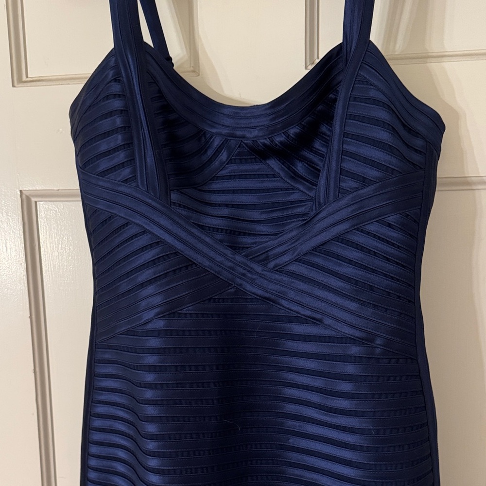 BCBG Maxazria has Elegant Navy Blue Women's cocktail Dress